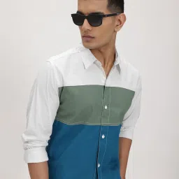 Men Regular Fit Color Block Casual Shirt-picture-20