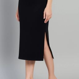 Women Solid Pencil Black Skirt-image-77