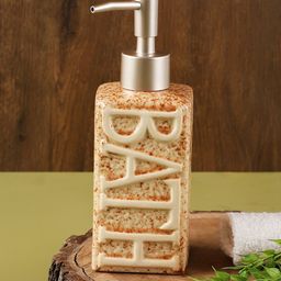 The Decor Mart Beige & Brown Textured Ceramic Soap Dispenser-21