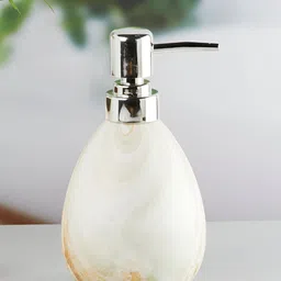 Kookee Off White & Beige Abstract Ceramic Soap Dispenser-16