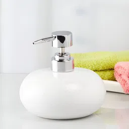 Kookee White Abstract Ceramic Soap Dispenser image 3