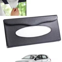 Black Car Tissue Holder Rectangle Leatherite/Include Tissue/Save Space-169 Vehicle Tissue Dispenser-image-70
