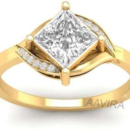 Princess Cut Diamond Engagement Ring Silver Ring-image-70