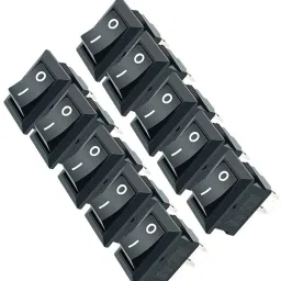 10 pcs Black SPST AC 6A-10A 125V-250V Solder Type ON-OFF 2 Pin Snap Rocker Boat Switch For Car Auto Boat Household Appliances Electronic Components Electronic Hobby Kit-1