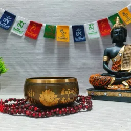 Tibetan Antique Mantra Music instruement Meditation Singing Bowl-image-40