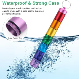 Pill Organiser, Pill Box for 7-Days, Waterproof Tablet, Medication Organizer Pill Case with Keychain for Pills, Box Tablets Container, Travel Pill Case Pill Box-image-77