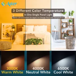 aster lite 8W Square 3-in-1 Color Changing LED Panel Light/Ceiling Light (Pack of 4) Recessed Ceiling Lamp image 2