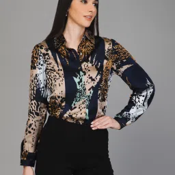 Women Regular Fit Printed Spread Collar Casual Shirt-image-21