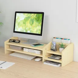 UniAart Uniaart 2 Tiers Multi-Purpose Wood Monitor Riser Stand 2 Tiers Multi-Purpose Wood Monitor Riser Stand with Storage Organizer Laptop Stand-3