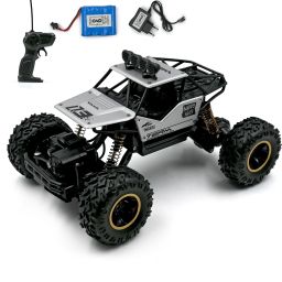 Remote Control Rock Crawler Car 4WD Metal Alloy Body Silver Racing Car-47