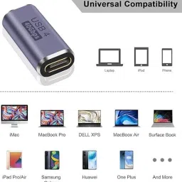 TECHGEAR Grey Type C Female To type c Female Connector pd 40Gbps 100W PD Extender Adapter Phone Converter image 5