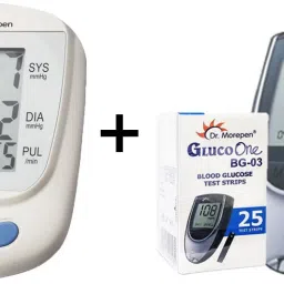 Dr. Morepen Dr Morepen B P MONITOR BP 09 with Dr Morepen BG 03 Gluco One Glucometer, 25 Strips Healthcare Combo Bp 09 and BG 03 Bp Monitor-46