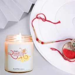 Grape White Wax Scented Candles With Raksha Bandhan Gift Set by Aromatic Fables-image-65