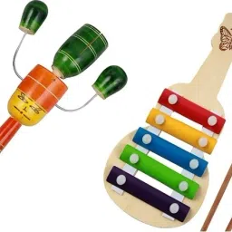 Wooden Xylophone and Tik Tik Rattle For Kids Wooden Toys Rattle-image-40