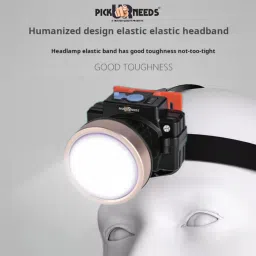 pick ur needs Rechargeable Headlamp With 2400 mAh Lithium Battery Type C Charge 150 Watt Laser 5 hrs Torch Emergency Light image 3