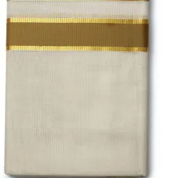 Vairavaa Tex 100% Cotton | Kerala Traditional Mundu | 1.5'Inch Sampangi With Gold Kasavu Border | Striped Men Dhoti-image-58