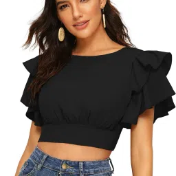 Casual Regular Sleeves Solid Women Black Top-image-21