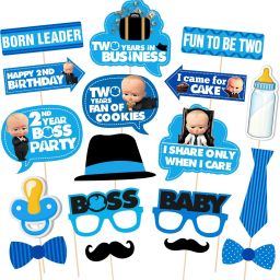 Boss Baby 2nd Birthday Photo Booth Props 18 Pieces Photo Booth Board-picture-23