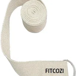 Yoga Strap / Stretch Band white colour with Extra Safe 2 D Ring Cotton Yoga Strap-image-13