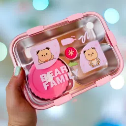 Bento Box with Bear Print – Leakproof, for School, Spoon Included 1 Containers Lunch Box-21