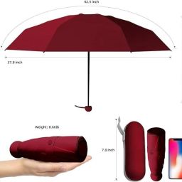 lengloy Mini Pocket Umbrella with Case (Manual Open) 6 Frame Use in Rain Umbrella Umbrella image 2