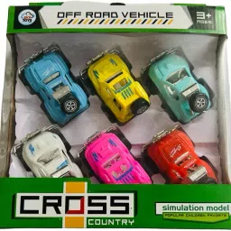 Cross Country Racing Pull Back Car Set (Pack of 6 ) | Multicolor | Cars for Kids-picture-23