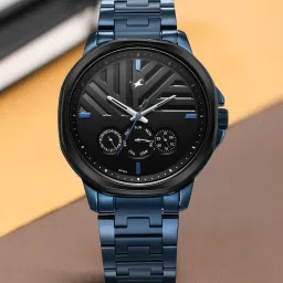 Fleek Quartz Multifunction Black Dial Stainless Steel Strap Analog Watch - For Men NT3303KM03-12