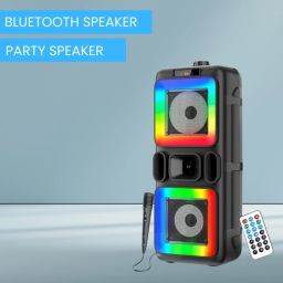 GUGGU Pushpa(PORTABLE BLUETOOTH PARTY SPEAKER) 3D Sound With Karaoke Mic/RGB LightH483 40 W Bluetooth Party Speaker-image-66