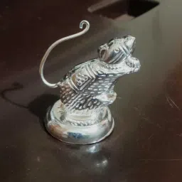 Pure Silver Chuha for Ganesha pooja (6 Gm) Decorative Showpiece - 3.81 cm-image-18