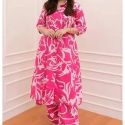 Women Viscose Rayon Kurti Pant Set-image-97