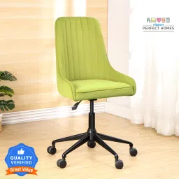 Morris Swivel Height-Adjustable Velvet Desk Study Chair in Light Green Color Fabric Office Executive Chair-image-10