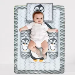 Black Penguin Design Godadi With 3 Pillows Cartoon Themes Cotton Baby Bed Set Snandard metress-image-11