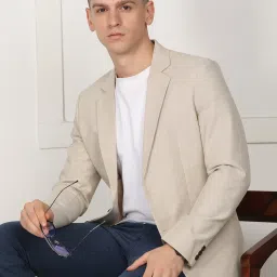 Men Herringbone Single Breasted Wedding Blazer-image-25