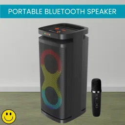 SACRO A1 (PORTABLE BLUETOOTH PARTY SPEAKER) Wireless Karaoke Mic & Deep Bass SoundD99 40 W Bluetooth Party Speaker-picture-4