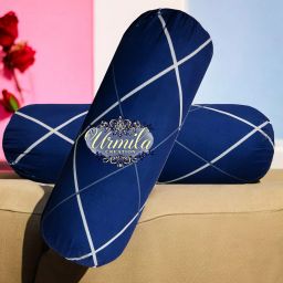 Round Microfibre Geometric Bolster Pack of 2-image-91