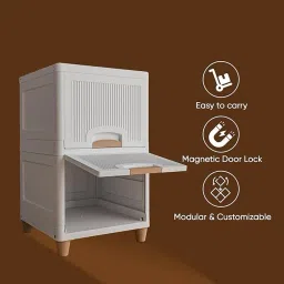 flyup 5 Layer Collapsible Wardrobe for Clothes & Modular Drawer Storage Box PVC Collapsible Wardrobe image 3
