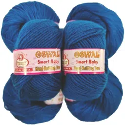 Smart Baby Wool Hand Knitting Soft Fingering Crochet Hook Colour 6pcs (150gms) 25gm Each Ball Shade no.38 Dark Blue-11
