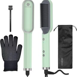 HOMEBASIC Hair Straightening Brush Flat Iron for Women HB-S100 Hair Straightener Brush-image-44