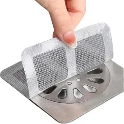 Drain Hair Catcher(Pack Of 10) Waterproof Mesh Stickers for Bathroom Accessories Hair Wash Basin-image-48