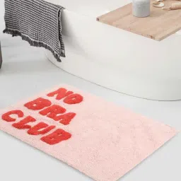 sashaa world Pink Slogan Cotton 31.5x20 Inches Max Absorbant Bath Mat-picture-35