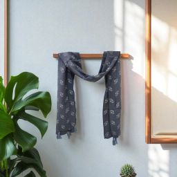 Printed Cotton Rayon Blend Women Grey Stole-image-75