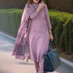 Solid Kurta, Trouser/Pant & Dupatta Set-image-1
