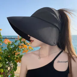 AlexVyan Women Universal Sun Hat Wide Brimmed UV Protection Sun visor with Neck Flap.-image-84