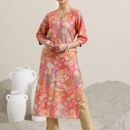 libas Women Printed Silk Blend Straight Kurta-picture-35