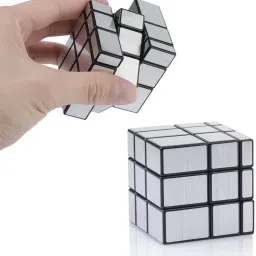authfort Stickerless Cube Set of 4x4 and Stickered Silver Mirror Puzzle Cubes Combo (4x4 Cube +Mirror Cube) image 2