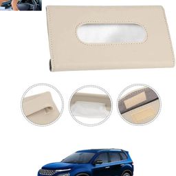 New Excellent Bright Color Beige Rectangle Shape Tissue Box For-232 Vehicle Tissue Dispenser-26