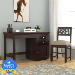 Sheesham Wood Study Computer Table with Cushioned Chair Solid Wood Study Table-17