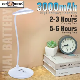 pick ur needs Rechargeable Desk LED Table Lamp With Touch Dimmer Adjustable Brightness 3 Hrs Study Lamp image 3