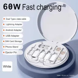 RANZZER Multi Fast Charging Data Cable Lightning, Android, Type C Charging Cable Charging Pad image 3