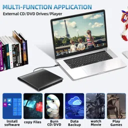 Sancy USB 3.0 & Type-C Portable External DVD Writer External DVD Writer image 4